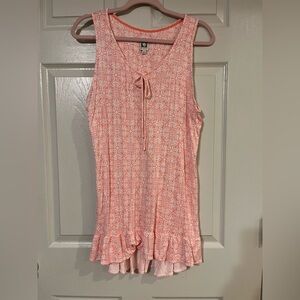 Anne Klein AK Coral Patterned Sleeveless Nightgown Large